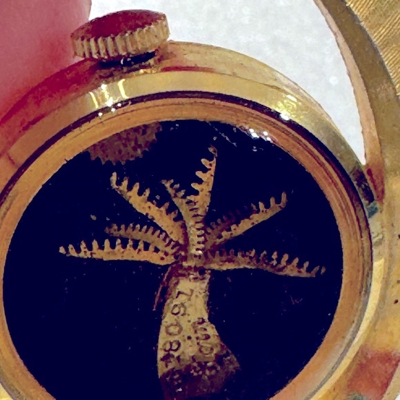 Elgin watch made into a pendant art deco unusual piece palm tree signed Elgin - Picture 3 of 8